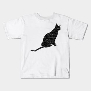 Patterned Black Cat Kids T-Shirt